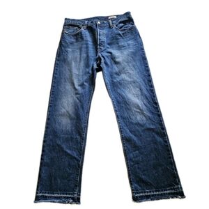 Levis Men's 501 Selvidge Denim 90's Straight Leg Raw Hemmed Jeans 36x30